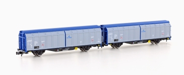 Hobbytrain H24680 - N - 2-tlg. Schiebewandwagen-Set Hbbillns, PKP, Ep. VI